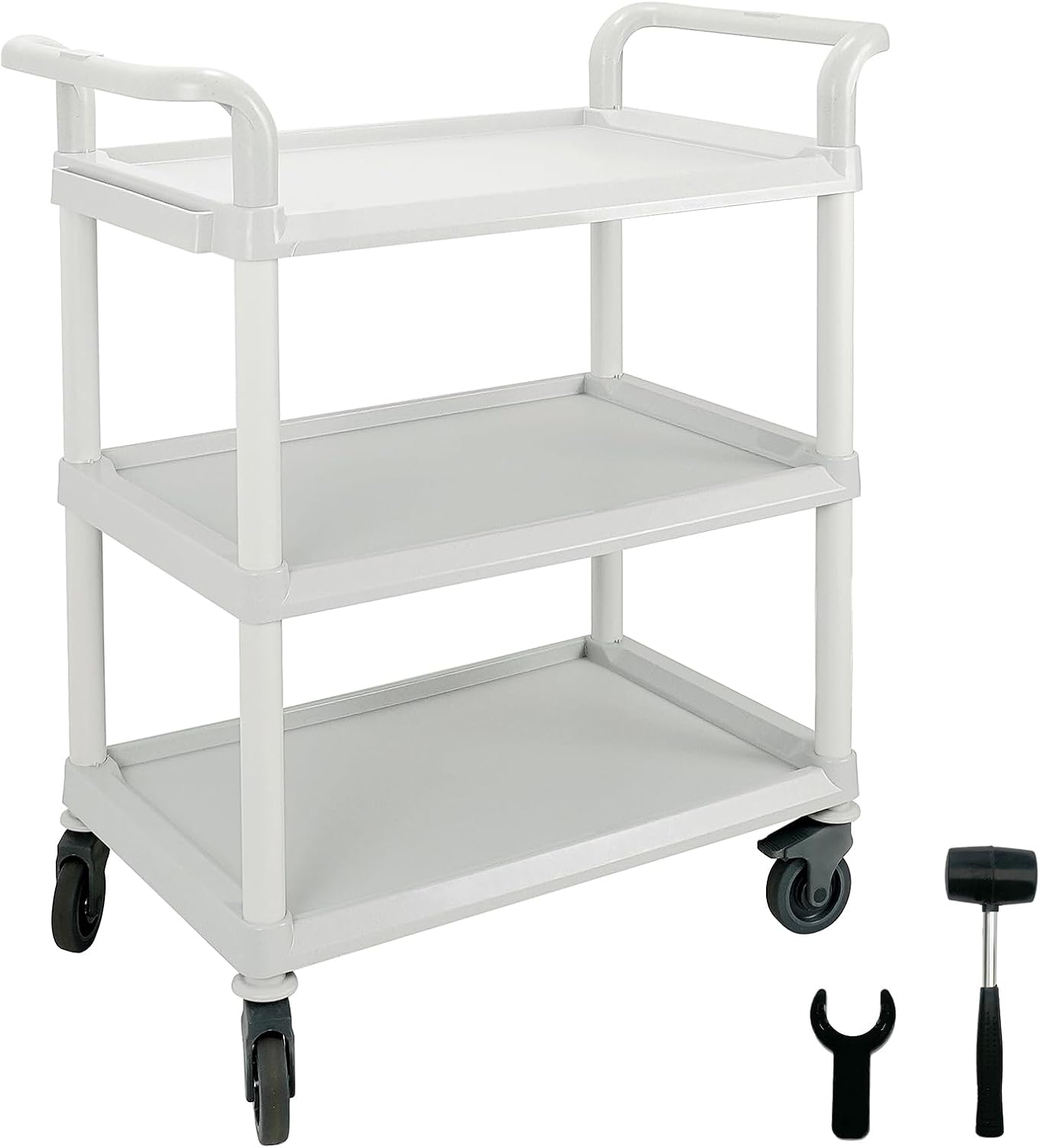 Commercial Kitchen Warehouse - Gray Large 3-Tier Plastic Heavy Duty