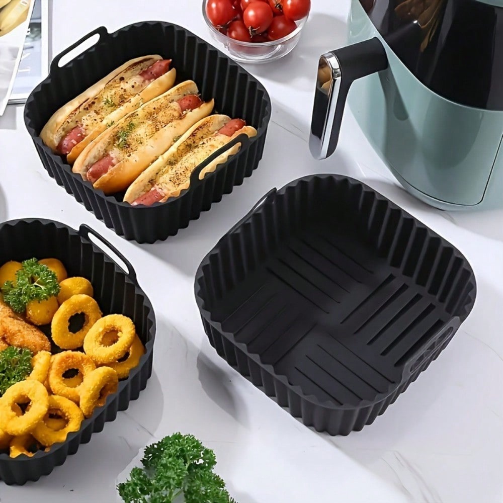 Commercial Kitchen Setup - 1pc Reusable Silicone Air Fryer Liner,
