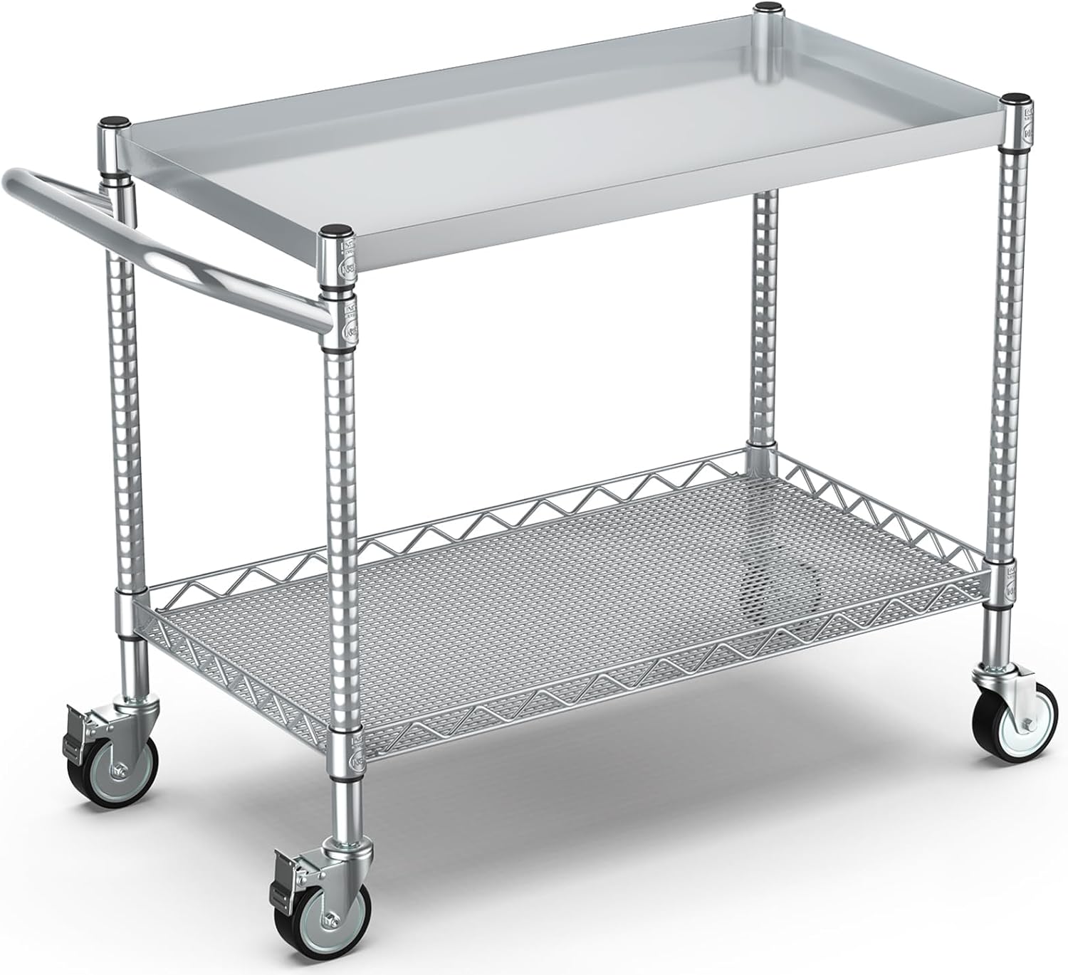 2-Tier Silver Metal Rolling Ut - đánh giá và giá Commercial Kitchen Warehouse