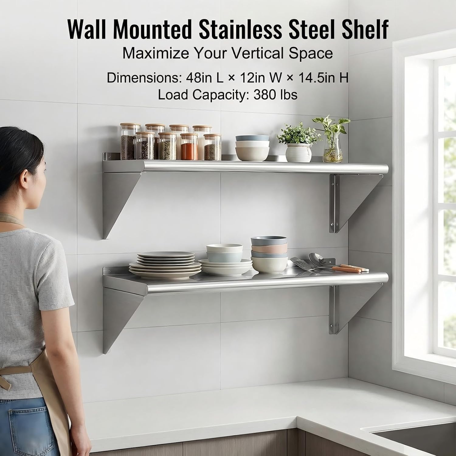 Wall Mounted Stainless Steel S - đánh giá và giá Wall Shelf Commercial Kitchen