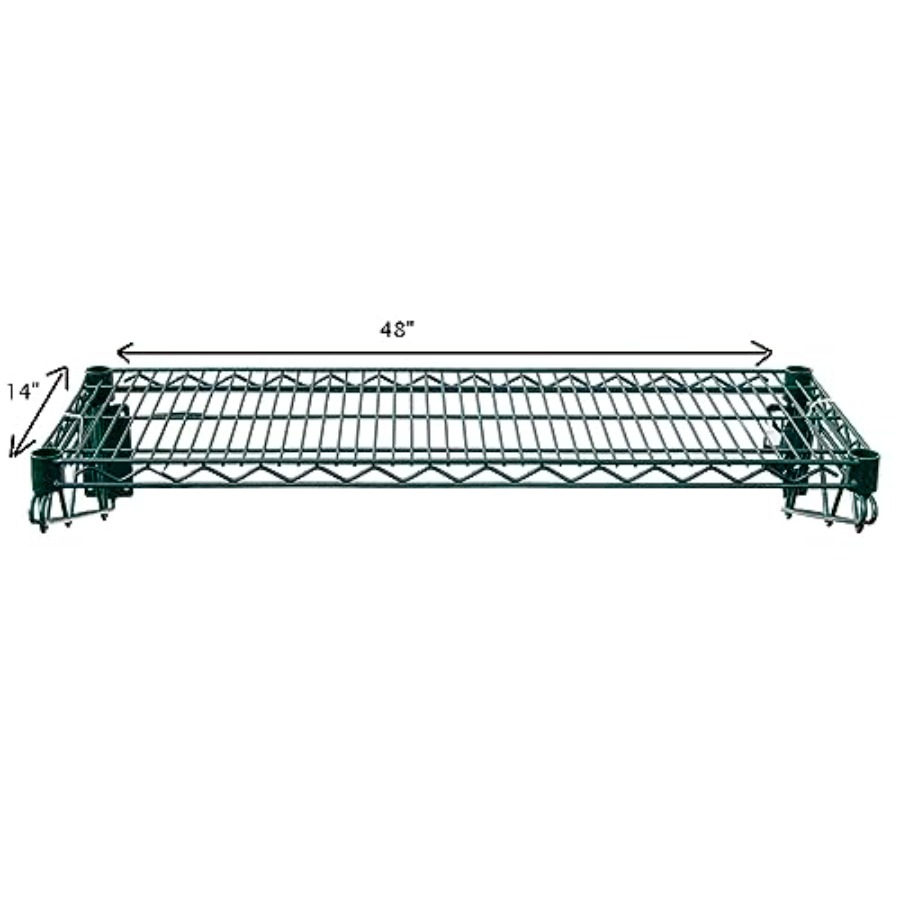 48x14 Epoxy-Coated Green Wire  - đánh giá và giá Wall Shelf Commercial Kitchen