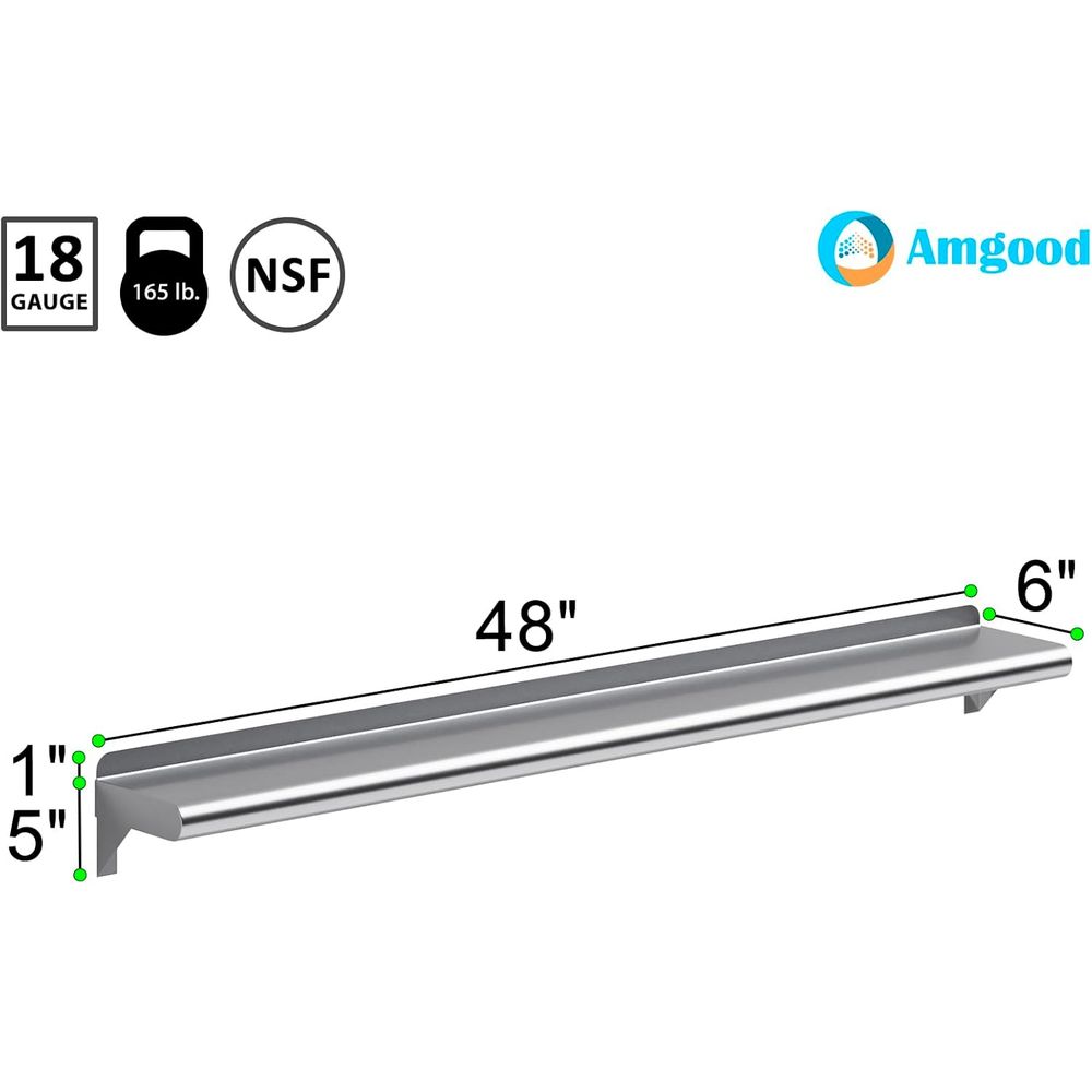 48 Stainless Steel Wall Shelf  - đánh giá và giá Wall Shelf Commercial Kitchen
