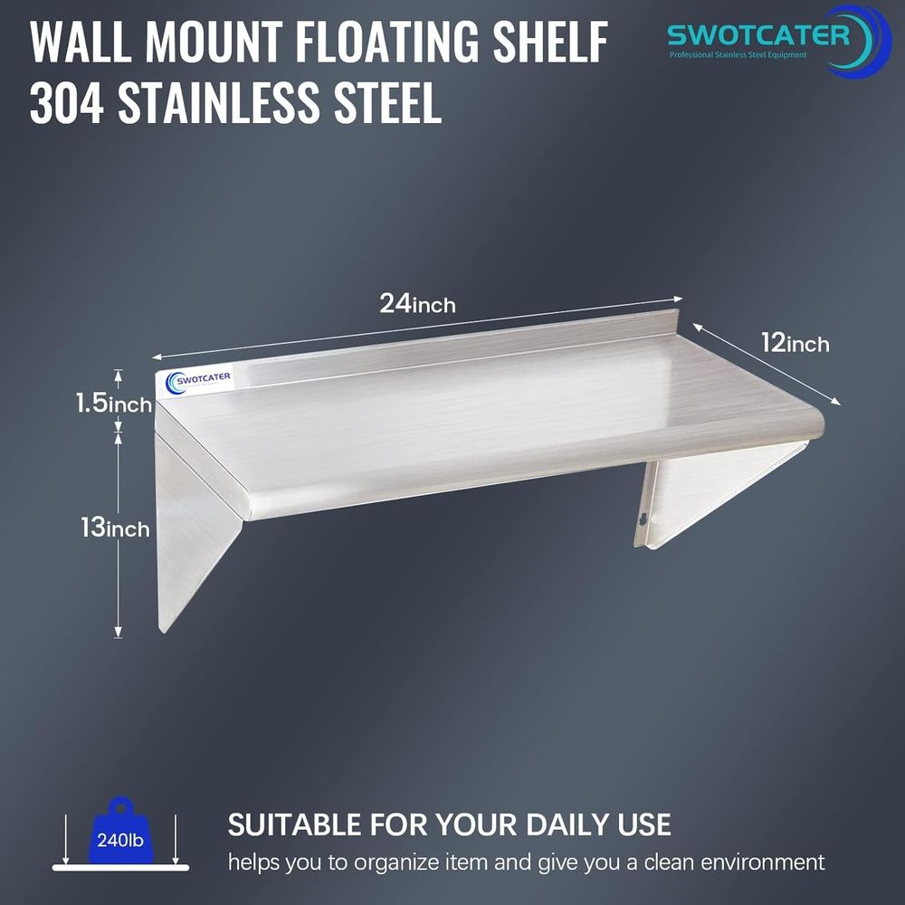 2 Pack Stainless Steel Shelves - đánh giá và giá Wall Shelf Commercial Kitchen