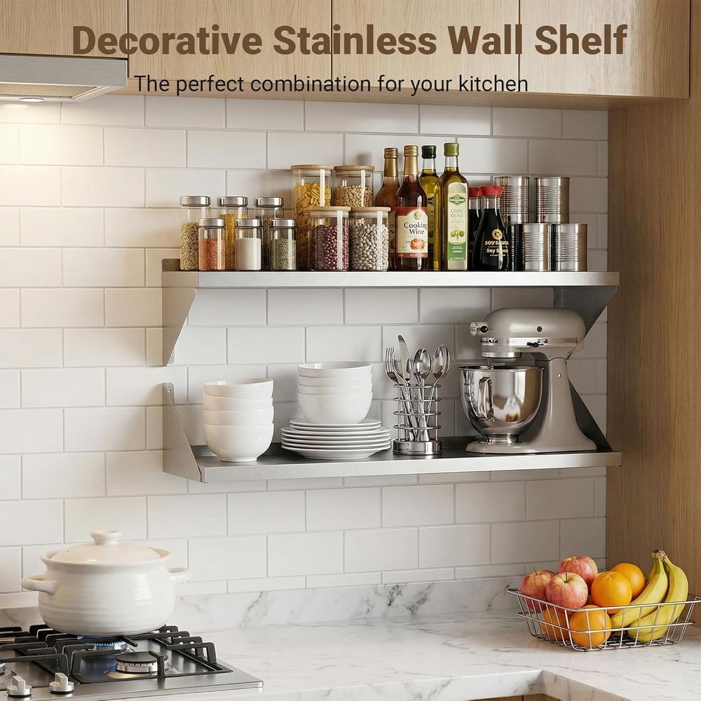 Stainless Steel Wall Shel 12 x - đánh giá và giá Wall Shelf Commercial Kitchen